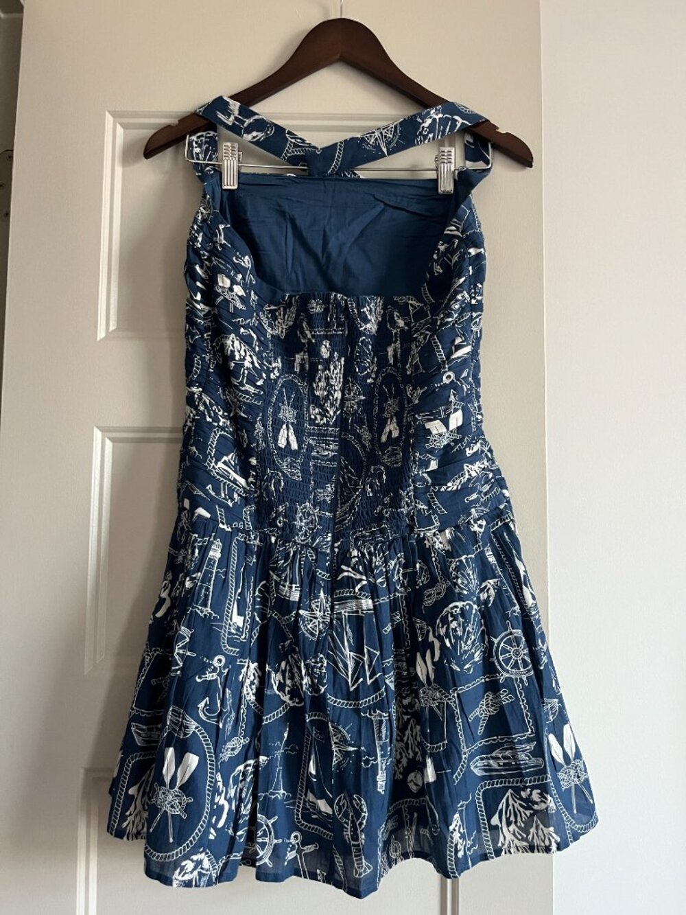 Abercrombie Emerson Nautical Drop-Waist Halter Mini Dress M - Picture 2 of 3